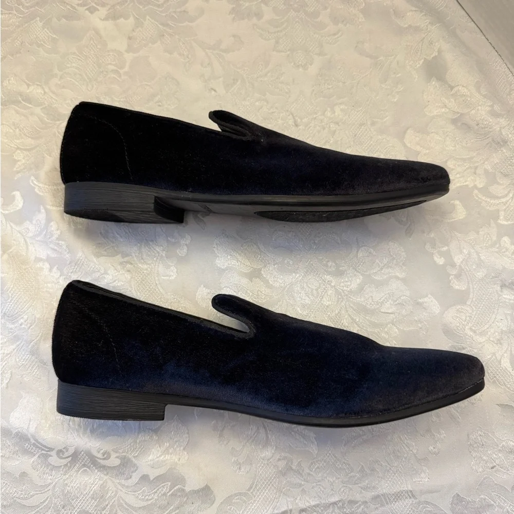 Steve Madden Men’s 8‎ Laight black velvet loafer smoking slipper shoe sleek